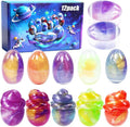 12 Pack Galaxy Slime Eggs Toys Kit,Super Soft, Non-Sticky Texture,Easter Eggs Ideal for Birthday Gifts for Girls and Boys, Party Favors, and Easter Basket Fillers