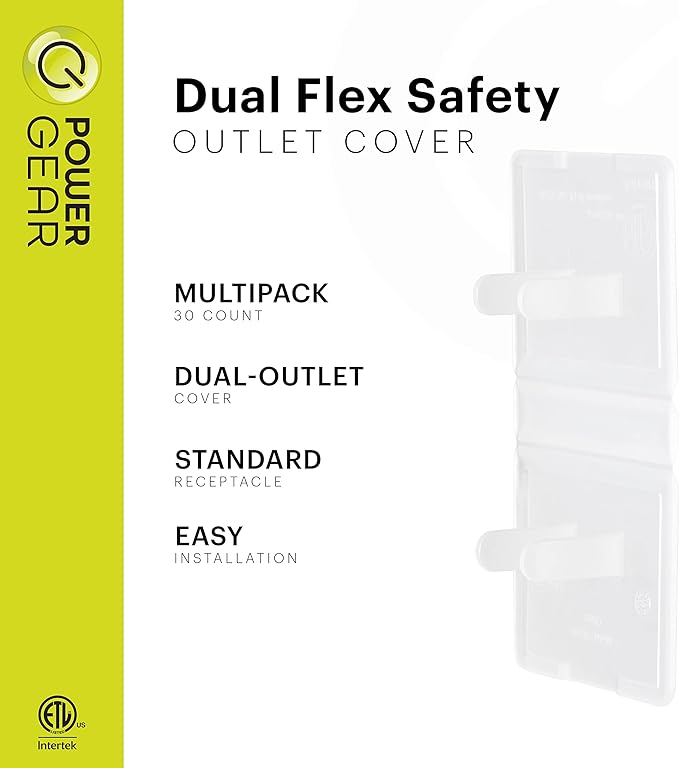 Power Gear Flexible Outlet Covers Baby Proofing Child Proof Plug Covers for Electrical Outlets Easy Install Outlet Plug Covers UL Listed Shock Prevention Clear 74749 30 Count