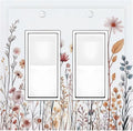 Decorative Outlet Covers Spring Floral Pink Wildflower Leaves Plants 2 Gang Double Gfci Rocker Electrical Wall Panels Light Switch Cover Plate For Home Bed Room Decor