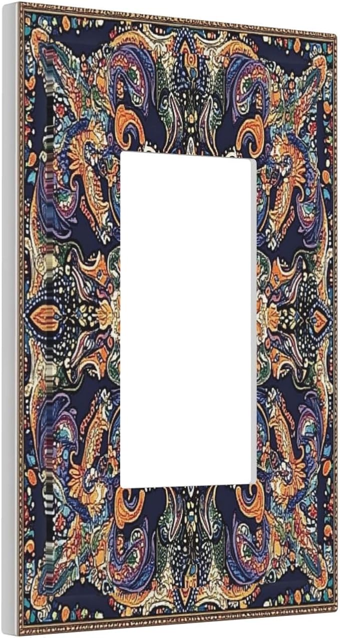 Decorative Outlet Covers Mandala Petals Retro Flowers 1 Gang Single Rocker Light Switch Cover Plate Wall Plates Gfci Faceplate For Bed Room Home Decor