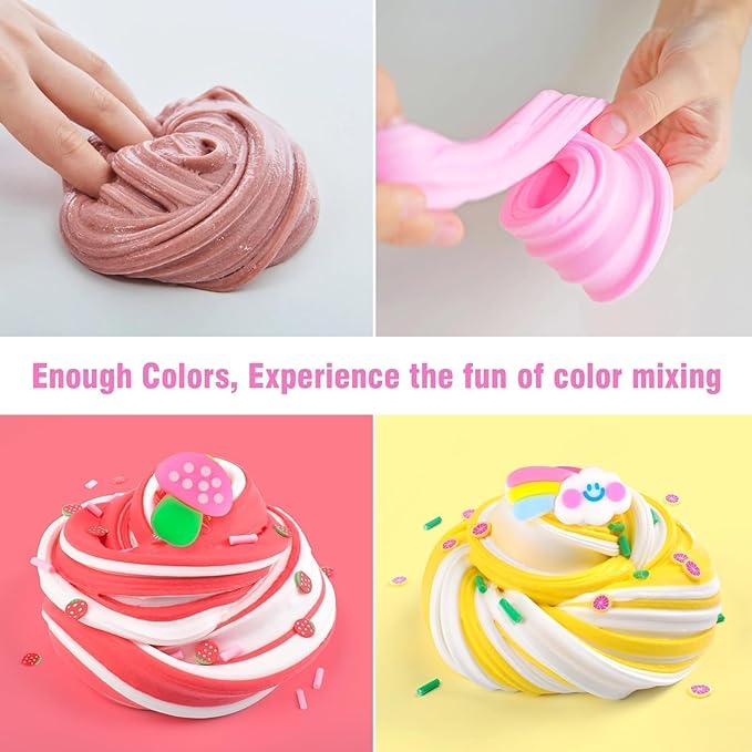 38 Pack Butter Slime Kit, Mini Slime Party Favors for Girls Boys, Soft and Non-Sticky, Goodie Bags Stuffers, Classroom Bulk Slimes, Stocking Fillers & Kids, Colorful Stress Relief Toys 4-12