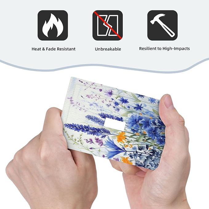 Light Switch Cover Plate Lavender Watercolor Wildflowers Colorful floral 1 Gang Single Toggle Decorative Switch Plates Wall Plates Electrical Faceplate for Bathroom Bedroom Decor