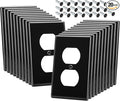 Bates- Duplex Wall Plate, 20 Pack, Black, Electrical Outlet Cover Plates, Wall Outlet Cover