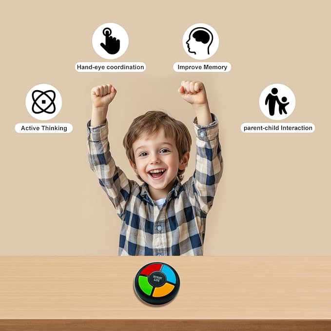 Gelabur Handheld Memory Games for Kids Ages 4-8, Light Up Electronic Toys, Car Travel Board Games for Kids,Birthday Gifts for 3-12 Year Old Boys