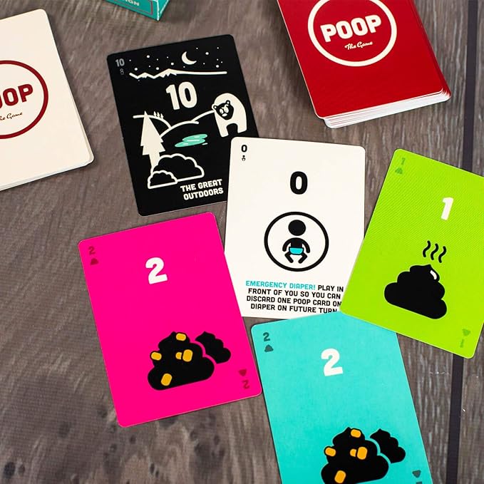 Breaking Games Poop The Game - Hilarious and Family-Friendly Card Game for Kids Ages 6 and Up - Perfect for Game Night and Parties - 2-5 Players (Public Restroom Edition)