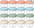 VITEVER [16 Pack] 4 oz Small Containers with Lids, Reusable Plastic Jars for Snack and Puree, Salad Dressing Container to Go, Deli Containers, Freezer Baby Food Containers, Dishwasher Safe, BPA Free