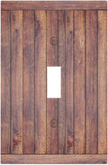 Decorative Switch Cover Plate with Wood Texture Rustic Vertical Planks Brown Design Single Gang Toggle Switch Plate Light Switch Covers Artistic Faceplate Vintage Aesthetic Kitchen/Bedroom