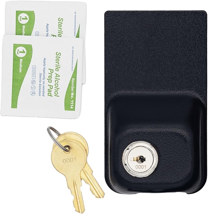 Child Proof Fridge Lock with Key | 100% Metal Refrigerator Lock for Toddlers & Kids | 400 lbf 3M Adhesive No-Drill | Baby Safety Freezer Cabinet Lock (2 Pack, Black)
