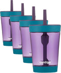Contigo Kids Spill-Proof 14oz Tumbler with Straw and BPA Free Plastic Eggplant (Pack of 4)
