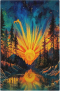 Light Switch Cover Vintage Forest Sun Boho Mountain Starry Sky Decorative Switch Plates 1 Gang Blank No Device Outlet Covers Electrical Wall Plates for Bathroom Bedroom Decor