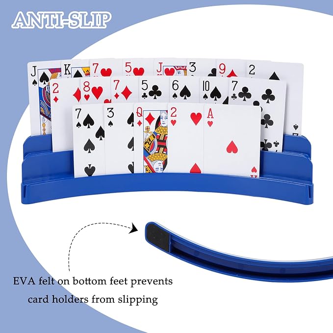 Three-Layer Design Playing Cards Holders，Playing Card Holder for Kids Adults Hands Free Card Holder for Family Card Game Nights Poker Parties