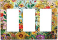 Fall Colorful Sunflower Floral 3 Gang Wall Plate Triple Rocker Light Switch Cover Decorative Switch Plates Outlet Covers Electrical GFCI Faceplate for Bedroom Bathroom Kitchen Art Decor Accessories