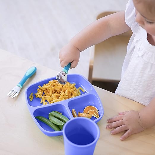 ECR4Kids My First Meal Pal Combo Set, Children's Tableware, Blue, 15-Piece (Pack of 4)