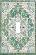 Sage Green Boho Vintage Floral Decorative Light Switch Cover 1 Gang Single Toggle Device Electrical Faceplate Switchplates Decorator Outlet Wall Plate for Bedroom Living Room Decor