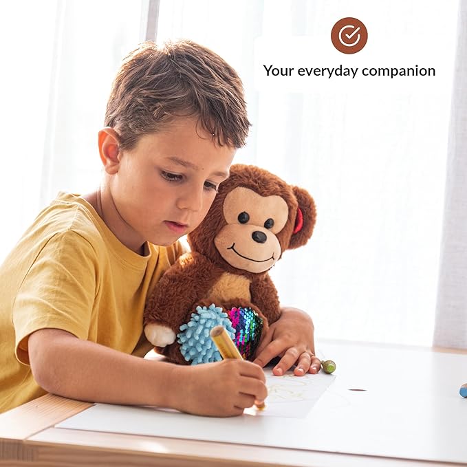 ODOXIA Sensory Monkey Stuffed Animal | Sensory Plush Toy | Fidget Stuffed Animal for Kids | Great for Sensory Needs | Sensory Stuffed Animals for Children | Sensory Pillow Plush