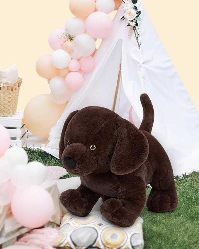 MaoGoLan 24" Giant Chocolate Lab Stuffed Animal, Adorable and Cuddly Large Labrador Dog Plush,Stuffed Puppy Throw Pillow for Puppy Lover,Kids,Adults