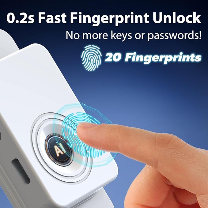 Fingerprint Fridge Lock,Child Proof Refrigerator Lock for Kids with Sticky Adhesive Pads,Cabinet Locks Baby Proofing for Fridge Cabinet Drawer Door Window Toilet