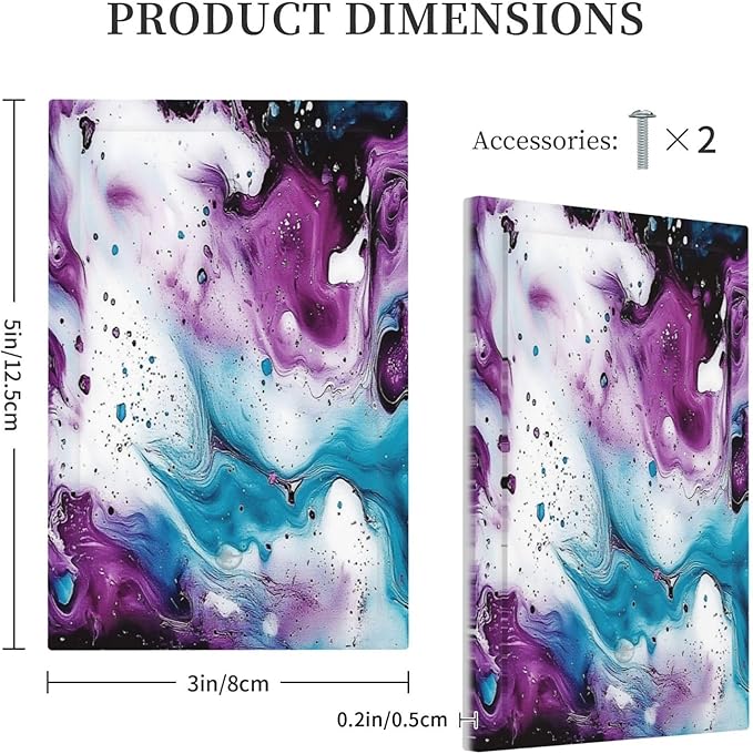 Light Switch Cover Plate Purple Blue Swirl Marble Tiles 1 Gang No Device Blank Electrical Wall Plates Faceplate Decorative Switch Plate For Bed Room Living Room Decor