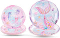 WERNNSAI Mermaid Paper Plates - 100 PCS Mermaid Birthday Decorations Under The Sea Party Tableware Plate for Girls Baby Shower Pool Beach Picnic Park Party Serves 50 Guests