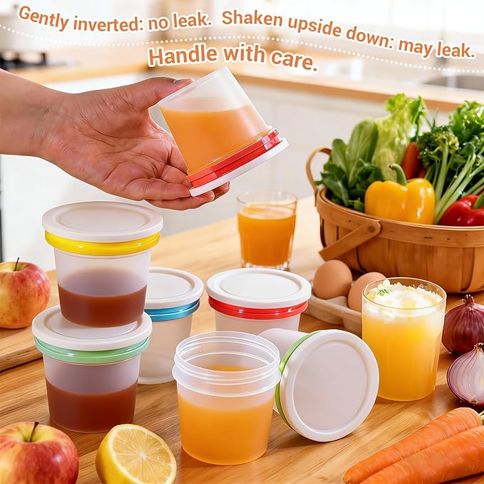 ASEVAT 16 Pack 8.67 oz Food Storage Containers with Twist Lids – Leakproof BPA-Free Soup Containers, Microwave/Dishwasher Safe Freezer Containers for Meal Prep, Leftovers & Takeout
