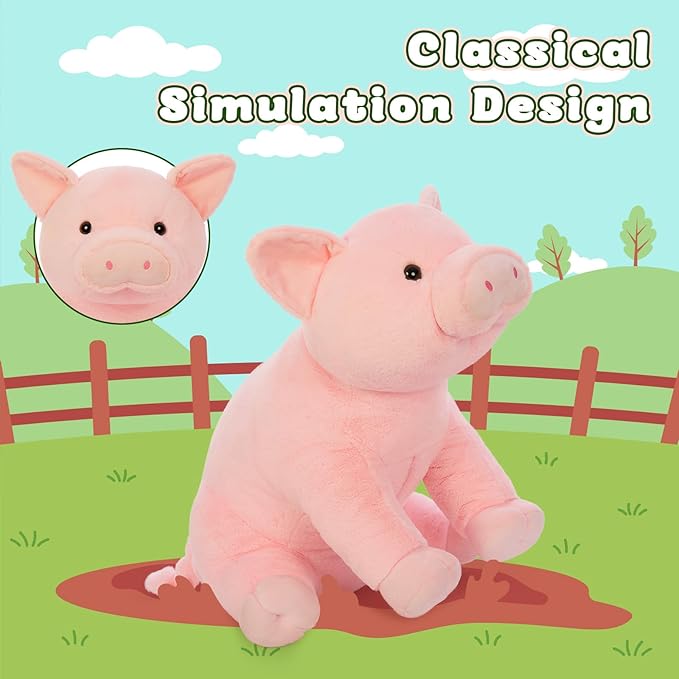 BENINY Giant Pig Stuffed Animal 30" - Large Stuffed Pink Pig Plush, Ultra Soft Big Farm Plush Toy, Cute Hugging Pillow for Kids & Adults