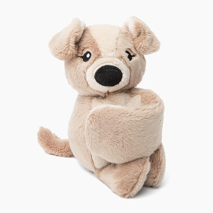 HUGIMALS Hug Babies Charlie the Puppy Cute Mini Plush Stuffed Animal Bracelet for Kids | Soft & Cuddly Portable Comfort Adorable On-The-Go Companion for Travel School & Adventures Ages 2+