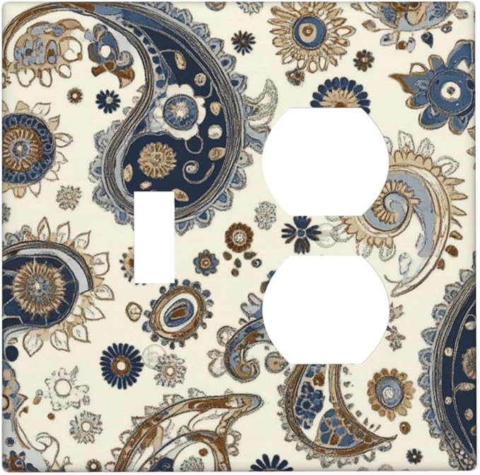 Wallplates Doodle Style Floral Abstract Teardrop 1 Toggle 1 Duplex Switch Plate Electrical Gfci Faceplate Decorative Light Switch Covers For Bed Room Living Room Decor