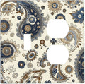 Wallplates Doodle Style Floral Abstract Teardrop 1 Toggle 1 Duplex Switch Plate Electrical Gfci Faceplate Decorative Light Switch Covers For Bed Room Living Room Decor