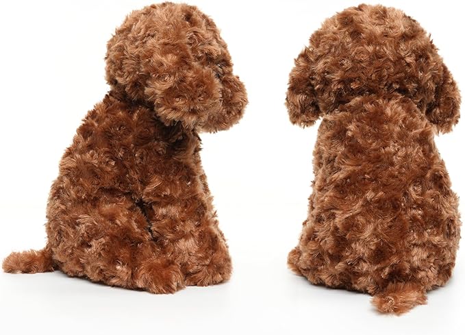 WEIGEDU Adorable Labradoodle Plush Toy Fluffy Red Brown Poodle Stuffed Animal Dog Puppy, 12.6" - Perfect for Kids, Babies, Birthday, Nursery