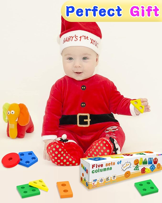 Yetonamr Montessori Toys for 1 2 3 Years Old Boys Girls Birthday Gifts, Wooden Sensory Toys for Ages 2-4 Toddlers Kids Baby, Toddler Learning Toy Activities Puzzles Ages 1-3
