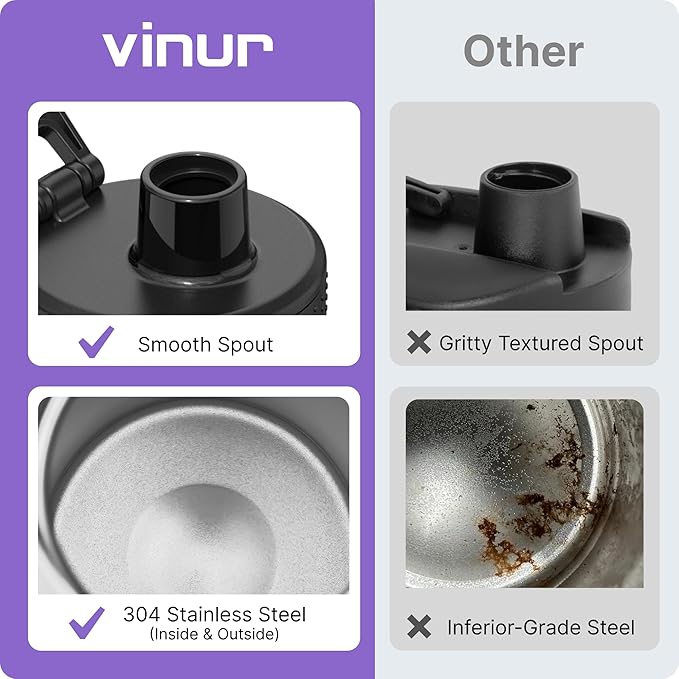 Vinur Mini Water Bottle 8 oz-Stainless Steel Insulated Small Water Bottle for Purse &Handbag-Reusable Metal Leak Proof Flask for Travel, Purple