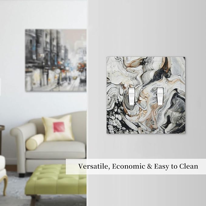 Black Gold Marble Texture Modern Abstract Print Decorative Switch Plates 2 Gang Double Toggle Outlet Light Switch Cover Wall Plate Electrical Faceplate for Bathroom Kitchen Decor