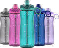 Pogo 18oz Plastic Water Bottle with Straw Lid with Carry Handle, Reusable, BPA Free, Dishwasher Safe, Perfect for Travel, School, Outdoors, and Gym
