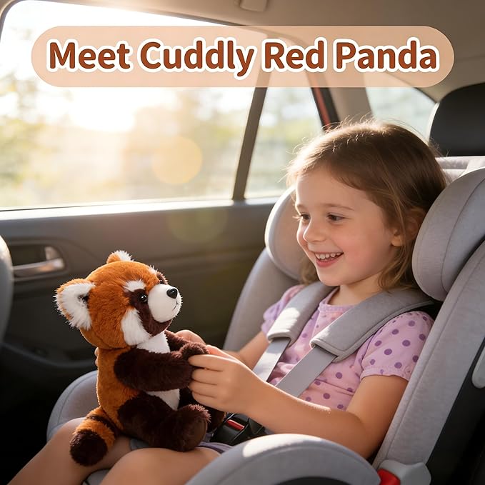 OROZCOR Red Panda Plush, Cute Red Panda Stuffed Animal Toy 8.5 Inch,Soft Red Panda Plushies Gifts for Kids Girls Boys (Red Panda)