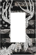 American Flag Forest Antler Deer Elk 1 Gang Rocker/Decora Outlet Light Switch Wall Plate Cover Faceplate Decorative Switchplate Kitchen Home Bedroom Decorate