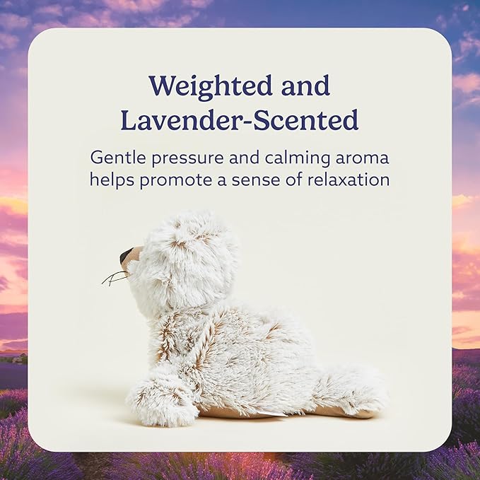 Warmies Microwavable & Weighted Stuffed Animals, Seal - Heated Stuffed Animal Plushie for Warmth & Comfort - Cute Soft Plush Toys for Adults & Children (Boys, Girls, Babies & Toddlers)