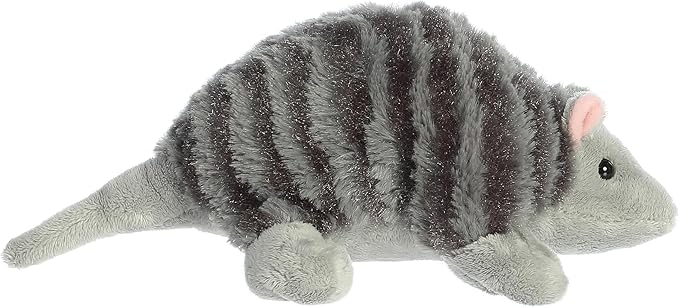 Aurora® Adorable Mini Flopsie™ Armadillo Stuffed Animal - Mini Companions Ready for Playful Adventures - for Kids All Ages, Toddlers, Adults, and Families - Gray 8 Inches
