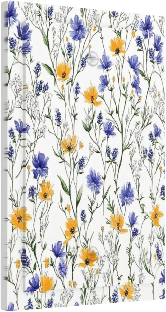 Light Switch Cover Plate Floral Colorful Green Leaf Wildflower 1 Gang No Device Blank Electrical Wall Plates Faceplate Decorative Switch Plate For Bed Room Living Room Decor