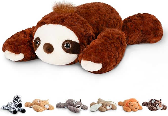 Niuniu Daddy 20" | 3.3 Pound Weighted Sloth Stuffed Animals, Big Fluffy Sloth Weighted Lap Animals Plush, Cute Weighted Stuffed Toy as Present for Adults & Kids & Baby for Christmas Birthday Holidays