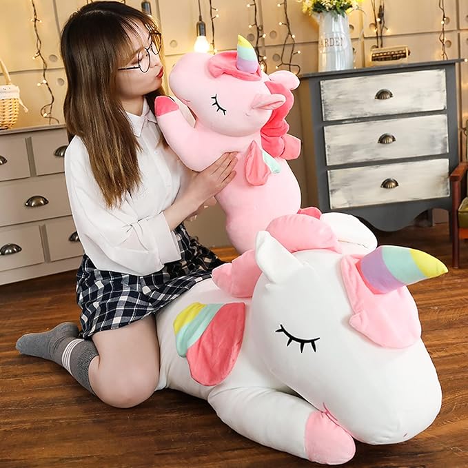 Unicorn Stuffed Animal, Soft Unicorn Plush Hugging Pillow Toy Gifts for Kids (Pink, 19.6 in)