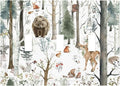 Snow Bear Fox Deer Forest Squirrel Wild Life Animal Decorative Switch Plates 3 Gang Wall Plate Triple Toggle Light Switch Cover Faceplate Electrical Wall Panels for Farmhouse Kids Room Decor