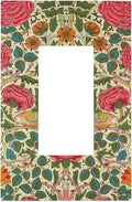 William Morris Roses Floral Single Light Switch Cover Plate VintageTulip Flower Plant Bird 1 Gang Rocker Outlet Covers Switchplate Decorative Electrical Faceplates for Bedroom Kitchen Décor