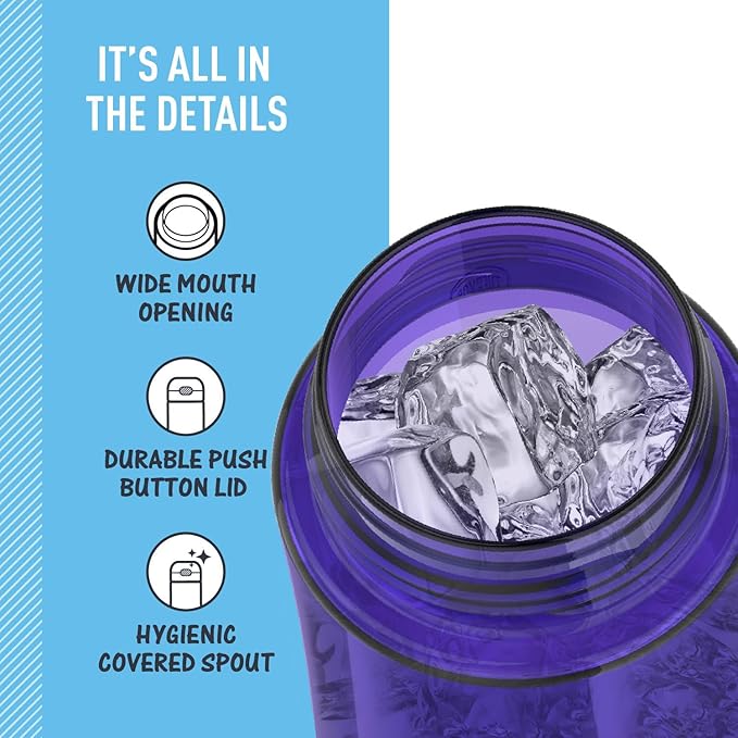 THERMOS FUNTAINER 16 Ounce Plastic Hydration Bottle with Spout, Purple