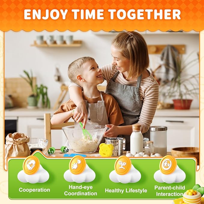 17PCS Montessori Toys Real Cooking Set for Kids Ages 3-6 - Kitchen Toys for Toddlers with Safe Knives, Cutting Board & Utensils - Learning Educational Pretend Play