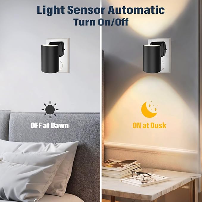 ETL Certified 5700K Night Light Plug in, Modern Night Lights Plug into Wall, Dusk to Dawn Sensor LED Nightlight, Cool White, Adjusted Brightness, Night Light for Kids,Hallway,Stairway, 2 Pack