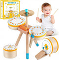 Toddlers Drum Set Toy for 3 Years Old ,Kids Wooden Jazz Drum for Toddlers Montessori Musical Instruments for Boy Girl, Percussion Set Baby Musical Toys, Birthday Gift for 3+ Kids Baby