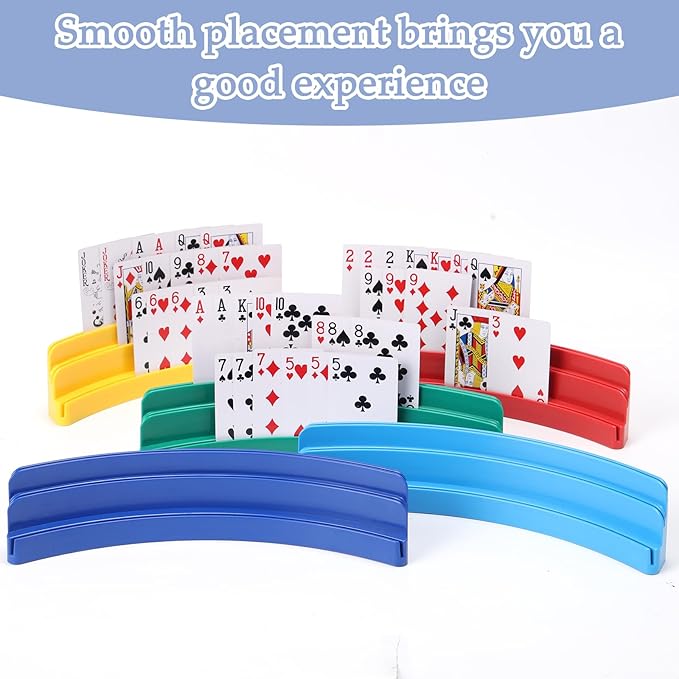 Three-Layer Design Playing Cards Holders，Playing Card Holder for Kids Adults Hands Free Card Holder for Family Card Game Nights Poker Parties