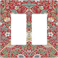 William Morris Strawberry Thief Botanical Red Green 2 Gang Rocker Decora Light Switch Covers Dual Outlet Covers Wall Plate Decorative Switchplate Electrical Faceplate GFCI for Country Bedroom