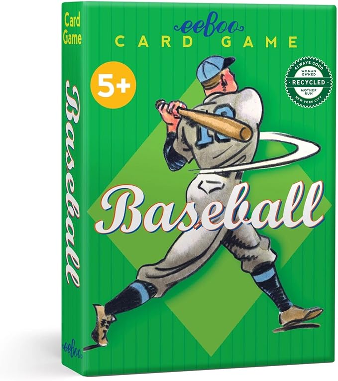 eeBoo: Baseball Playing Cards and Game, 36 Action Cards with Foldable Field, Develops Strategic Thinking, for Ages 5 and up