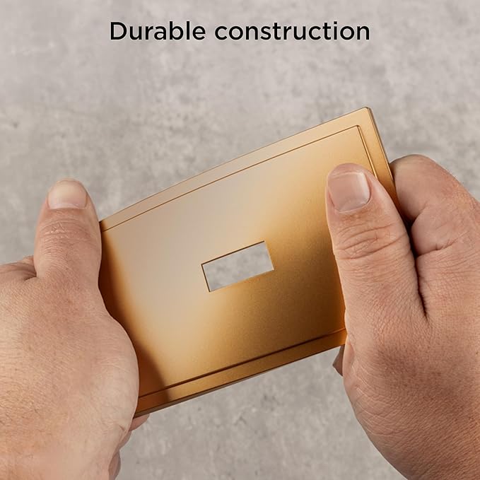 UltraPro Screwless Toggle Switch Wallplate, 1-Gang – Modern Snap-On Cover, Child-Safe, Durable Polycarbonate, Easy DIY Installation, Brushed Bronze, 85749